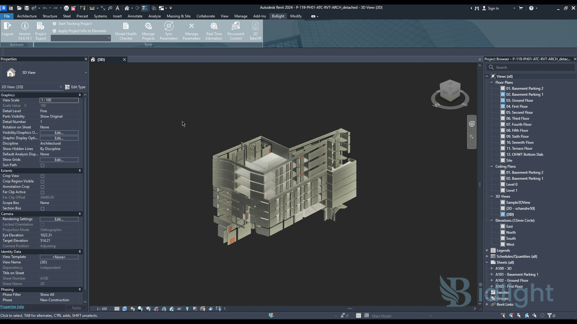 IntroductionThe Bidlight plugin extends Revit’s functionality by offering efficient tools to tag and manage projects within your model elements. This guide outlines the detailed steps for utilizing Bidlight to track and manage project data in Revit.
Getting StartedTo begin using Bidlight, launch Revit and navigate to the “Bidlight” tab in the ribbo...